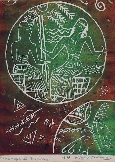 The works reference Greek seals found on Failaka island. Courtesy Sharjah Art Museum