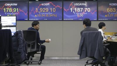 Foreign investors have been net sellers for 22 consecutive sessions of the Korean stock exchange, bringing their total sale for the period to a net $3.12 billion worth. Ahn Young-joon / AP Photo