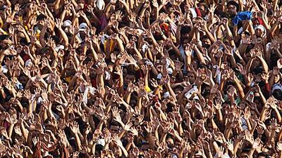 Filipino devotees pray during the Black Nazarene procession in Manila.