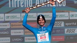 UAE Team Emirates rider Isaac Del Toro after wining the Tirreno-Adriatico. EPA