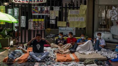 A group of hunger strikers in Caracas, Venezuela. Miguel Gutierrez / EPA
