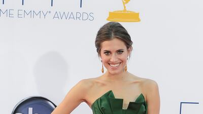 Allison Williams wears Oscar de la Renta to the 2012 Primetime Emmy Awards. EPA