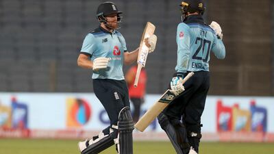 England's Jonny Bairstow, left, and Jason Roy added 135 runs for the first wicket. AP