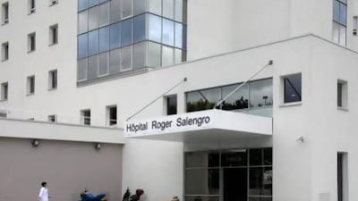 The Roger Salengro Hospital (CHRU) in Lille, northern France, where two patients were diagnosed with the coronavirus related to Sars. AP Photo/Michel Spingler
