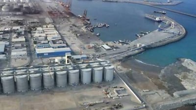 The grain silos in Fujairah are capable of storing 275,000 tonnes of wheat and rice, enough to feed the population for six months. Courtesy Invest AD