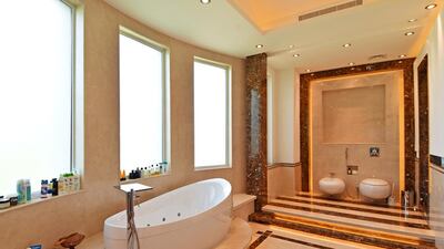 A bathroom in the Emirates Hills villa.