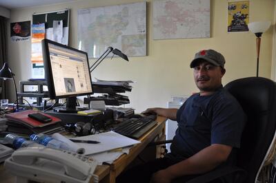 Habib Zahori in his office in Afghanistan. Courtesy Haris Kakar