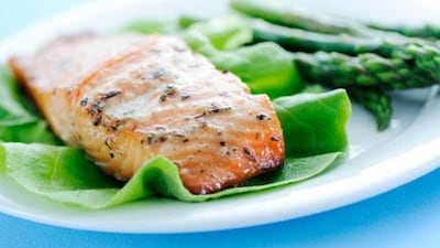 Salmon is low in fat and high in protein and omega-3 fatty acids.