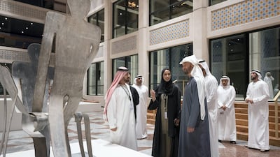 Sheikh Mohamed bin Zayed visits the cultural centre at the Qasr Al Hosn Festival.
