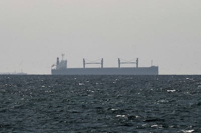 A cargo ship in the Gulf, near the Strait of Hormuz, seen from Ras Al Khaimah. Reuters