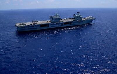 HMS Queen Elizabeth is seen in the Mediterranean Sea. AP Photo