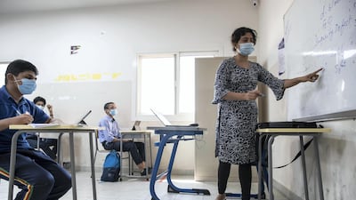 The Gulf Model School, where fees range from Dh350 to Dh650 per month. All photos Antonie Robertson / The National