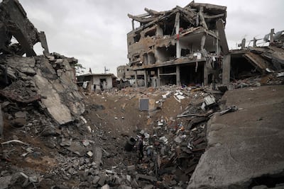 Destruction in the central Gaza Strip after severe Israeli bombardment. AFP