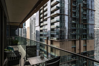 The view from Kerstin Brehm's balcony in Dubai Marina. Antonie Robertson / The National