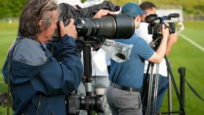Journalists take part in Iraq's open training session in West Virginia. Joshua Longmore / The National