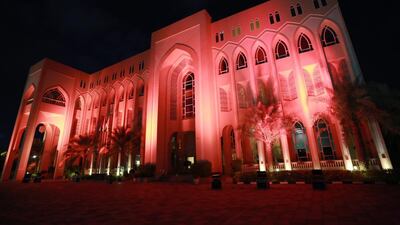 Buildings and monuments in the UAE illuminated in orange in solidarity with the United Nations campaign to eliminate violence against women. WAM