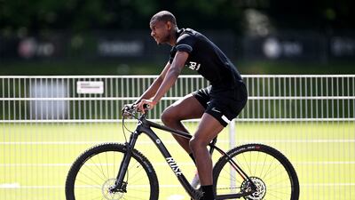 Evan Ndicka of Eintracht Frankfurt arrives for training. Getty