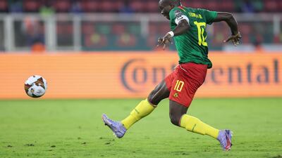Cameroon forward Vincent Aboubakar shoots at goal. AFP