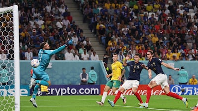 France's Adrien Rabiot scores their first goal. Reuters