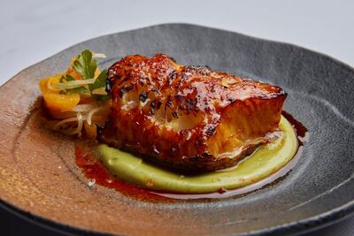 Rocoto-miso-glazed Chilean sea bass at Asia de Cuba. Courtesy Asia de Cuba