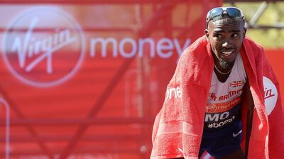 Mo Farah was unable to run down the front-running Kenyans, finishing nearly four minutes behind in eighth at the London Marathon on April 13, 2014. Tom Dulat / Getty Images