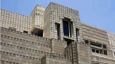 The Ennis House designed by Frank Lloyd Wright. AP Photo