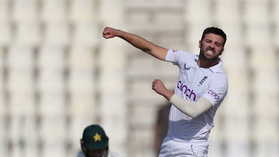 Mark Wood of England celebrates dismissing Pakistan's Zahid Mahmood. Getty