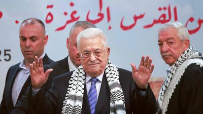 Palestinian President Mahmoud Abbas at the opening the Fatah youth conference in Ramallah, in the occupied West Bank. AFP