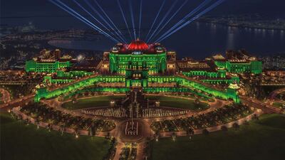 The hotel will be lit up in National Day colours from November 27 to December 3. Photo: Emirates Palace Mandarin Oriental