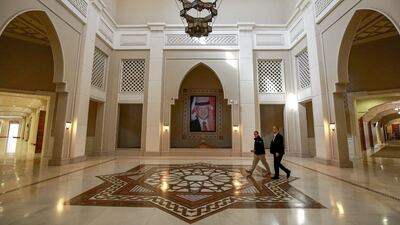 The main hall of the King Hussein convention centre near the town of Sweimeh, which will host the conference. AFP