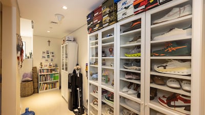The entrance, with room for sneaker and Lego collections