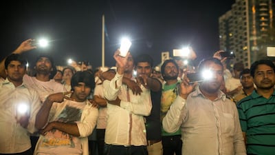 People turned out in large numbers along the Abu Dhabi Corniche. Christopher Pike / The National