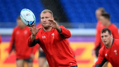 Wales' Ross Moriarty in full flow in Yokohama. PA