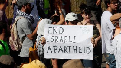 Israeli and Arab activists protest against the potential eviction of the Palestinian families. EPA
