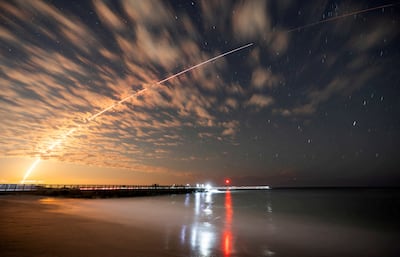 The SpaceX Falcon 9 rocket carrying Starlink satellites after its launch from Cape Canaveral, Florida, on February 26, 2025. Reuters