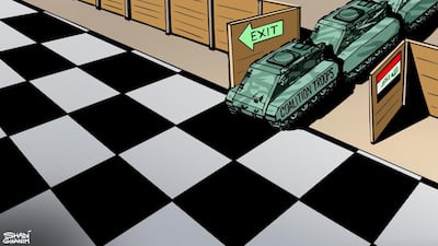 Our cartoonist Shadi Ghanim's take on the expected withdrawal of hundreds of US-led coalition troops from smaller bases in Iraq