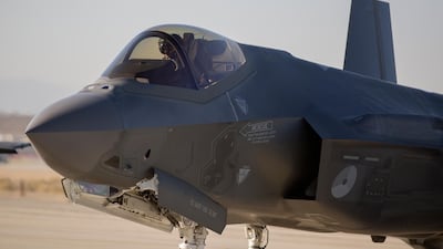 A Dutch Lockheed Martin F-35 Lightning II fighter jet takes off at Edwards Air Force Base, California, on November 24, 2015. AFP PHOTO / DAVID MCNEW