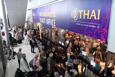 Suvarnabhumi International Airport in Bangkok. Thai carrier has been hit by series of pressures. AFP