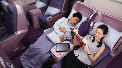 China Airlines business class on a 747. Courtesy China Airlines