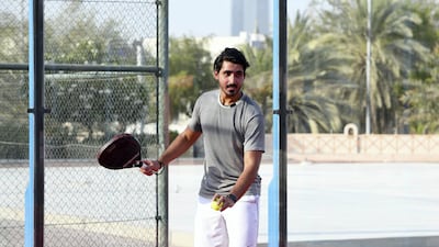 Naser Al Ketbi, Emirati padel player while training at the Abu Dhabi Country Club. The 23-year-old lost 34 kg in less than a year to become the athlete he is today. All pictures Khushnum Bhandari / The National