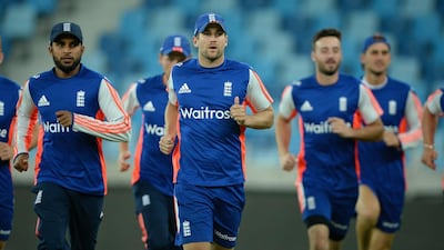 Dawid Malan warms up ahead of a nets session. Gareth Copley / Getty Images