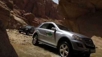 The Mercedes proves it is just as happy on stones as it is on sealed roads.