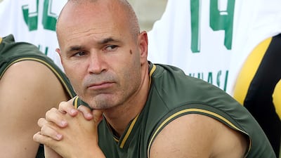 Andres Iniesta started the game on bench as Emirates Club visited Al Wasl. Photo: UAE Pro League