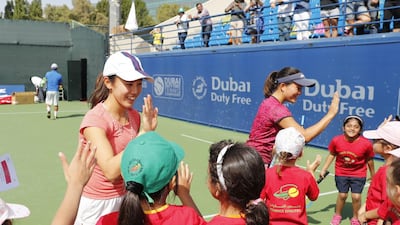 Miyu Kato and Makoto Ninomiya. Courtesy Dubai Duty Free Tennis Championships