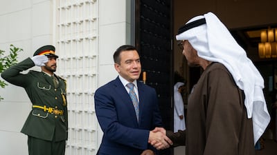 President Sheikh Mohamed met Daniel Noboa in Abu Dhabi this weekend. WAM