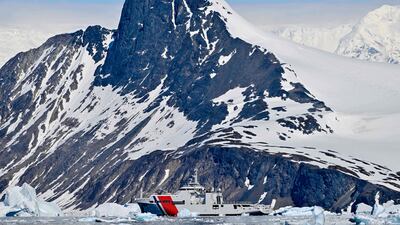 Colombian research ship ARC Simon Bolivar sails through the Gerlache Strait, which separates the Palmer Archipelago from the Antarctic Peninsula. AFP
