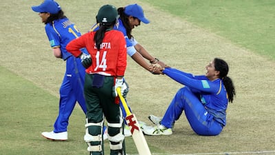 UAE's Suraksha Kotte took 3-11 from four overs of her mystery spin, as the touring side struggled to reach 103-7.