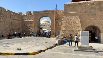 The entrance to the Red Castle near Martyrs' Square in the Libyan capital, Tripoli. August 29, 2022. AFP