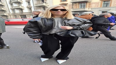 Dressed down in style, with a bomber jacket and pointed shoes