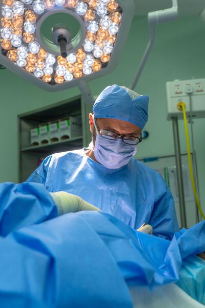 Dr Jamil Al Jamali, plastic surgeon consultant at Medcare Hospital, performs a rhinoplasty